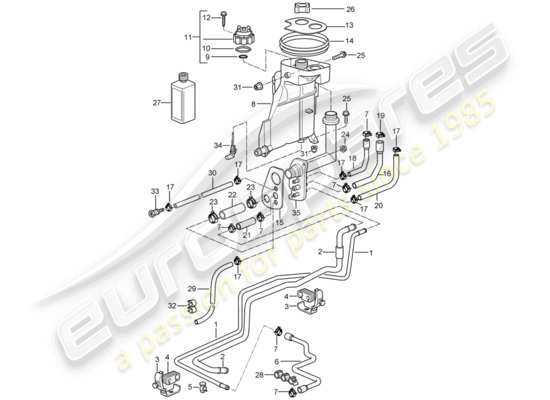 a part diagram from the Porsche Boxster 986 parts catalogue