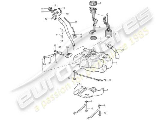 a part diagram from the Porsche Boxster 986 (2003) parts catalogue