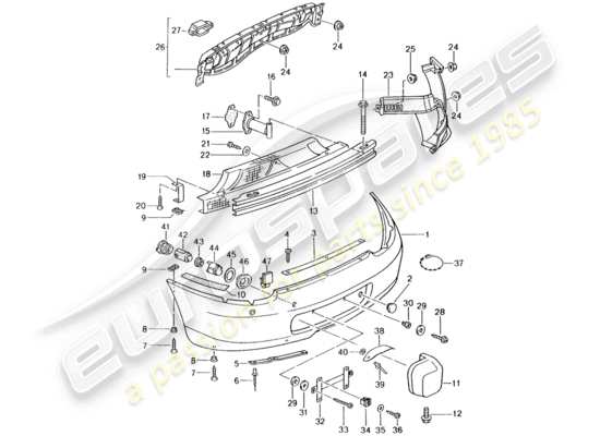 a part diagram from the Porsche Boxster 986 parts catalogue