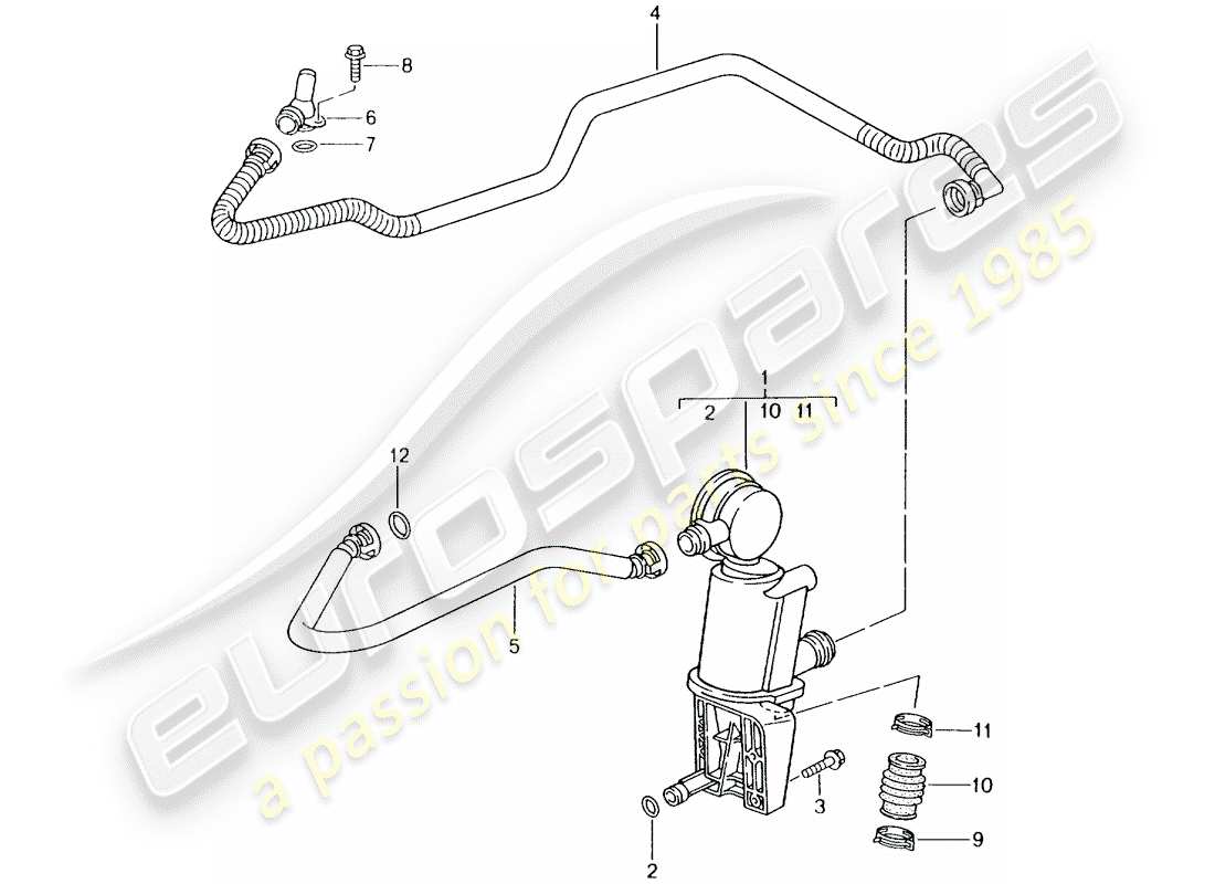 Porsche Boxster 986 (2004) CRANKCASE - OIL SEPARATOR Part Diagram