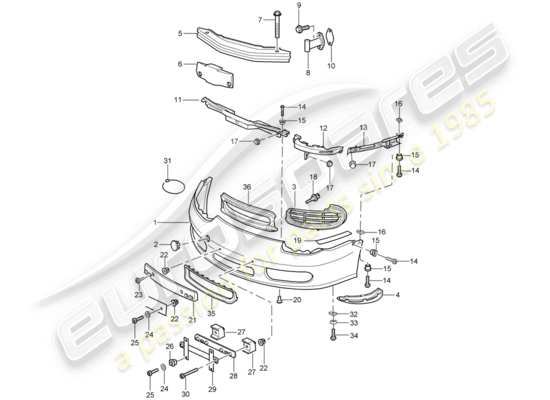 a part diagram from the Porsche Boxster 986 parts catalogue