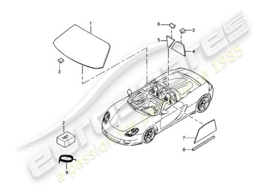 a part diagram from the Porsche Carrera GT parts catalogue