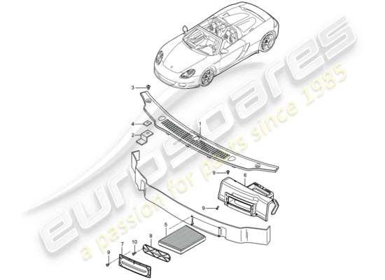 a part diagram from the Porsche Carrera GT parts catalogue