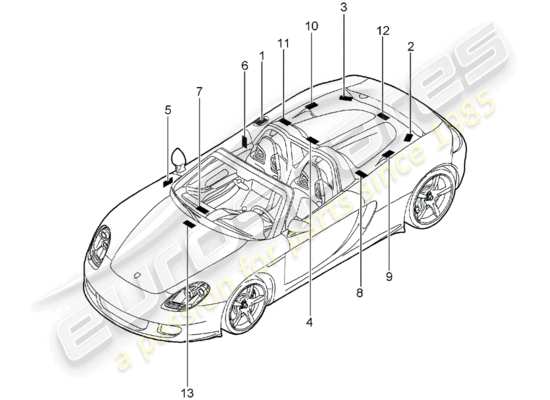 a part diagram from the Porsche Carrera GT parts catalogue