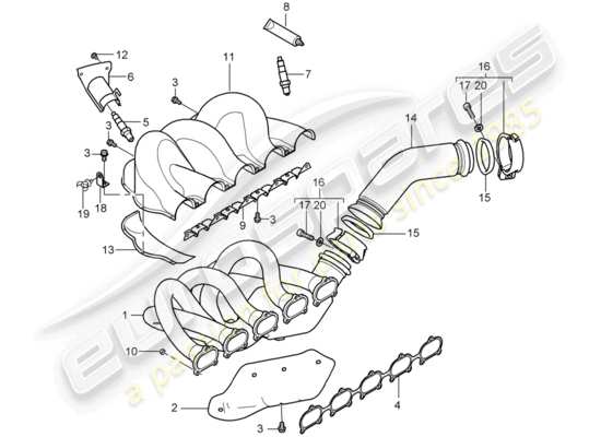 a part diagram from the Porsche Carrera GT parts catalogue