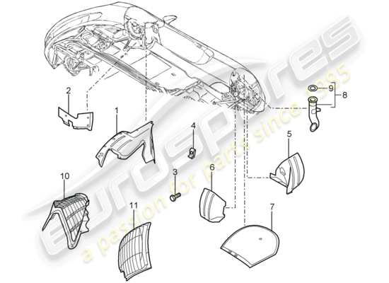 a part diagram from the Porsche Carrera GT parts catalogue