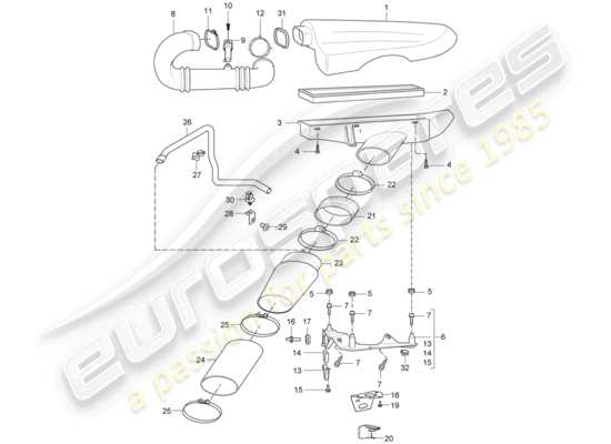 a part diagram from the Porsche Carrera GT parts catalogue