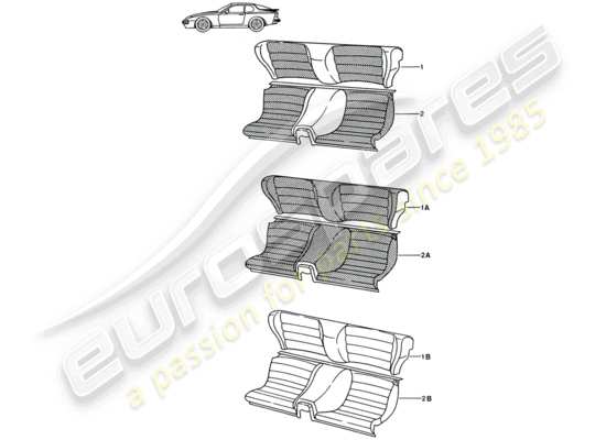 a part diagram from the Porsche Seat 944/968/911/928 (1985) parts catalogue