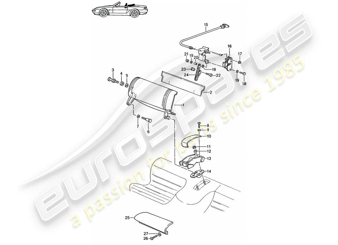 Porsche Seat 944/968/911/928 (1986) EMERGENCY SEAT - SINGLE PARTS - D - MJ 1992>> - MJ 1993 Part Diagram