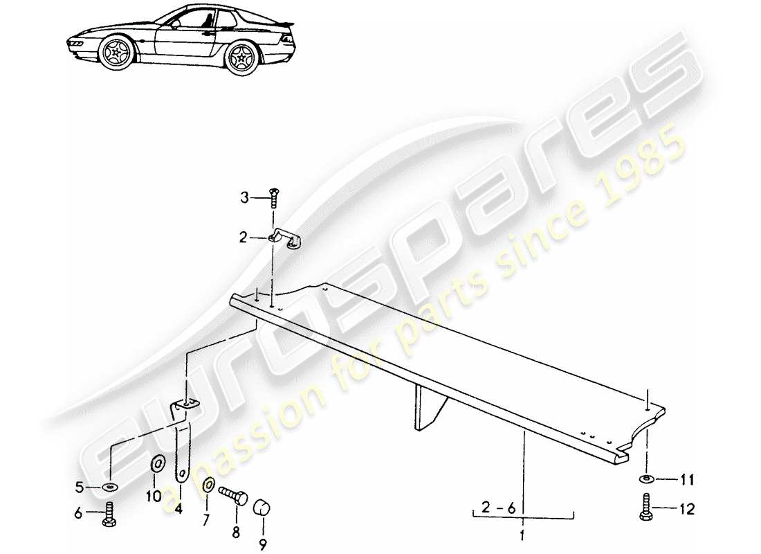 Porsche Seat 944/968/911/928 (1986) REAR LUGGAGE DUMP - COMPLETE - D - MJ 1993>> - MJ 1994 Part Diagram