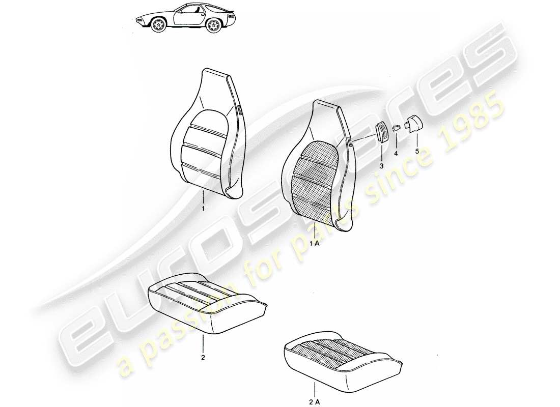 Porsche Seat 944/968/911/928 (1986) COVER - HEATER ELEMENT - COMFORT SEAT - D - MJ 1985>> - MJ 1986 Part Diagram