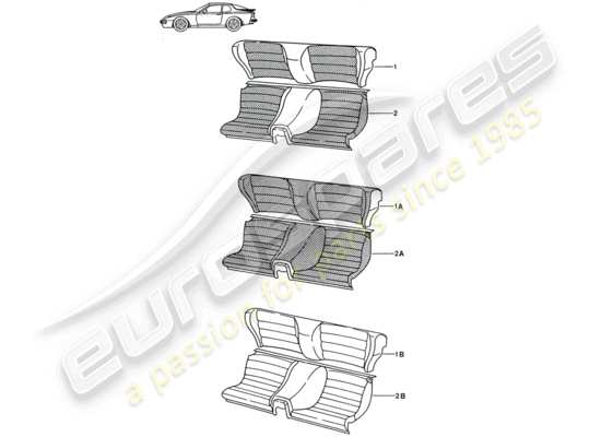 a part diagram from the Porsche Seat 944/968/911/928 (1986) parts catalogue