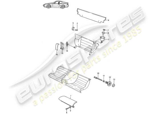 a part diagram from the Porsche Seat 944/968/911/928 parts catalogue