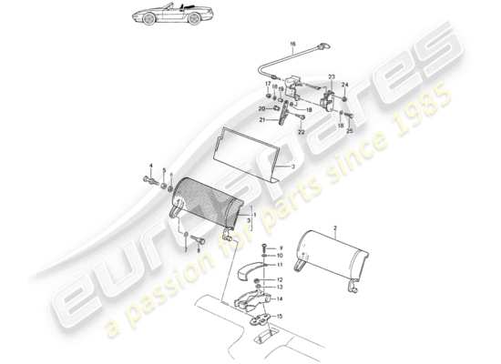 a part diagram from the Porsche Seat 944/968/911/928 parts catalogue