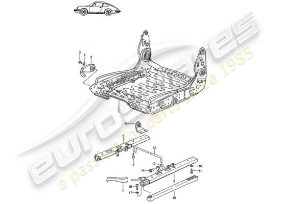 a part diagram from the Porsche Seat 944/968/911/928 (1986) parts catalogue