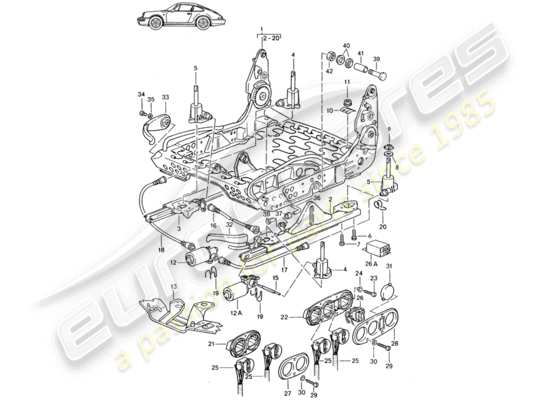 a part diagram from the Porsche Seat 944/968/911/928 (1986) parts catalogue