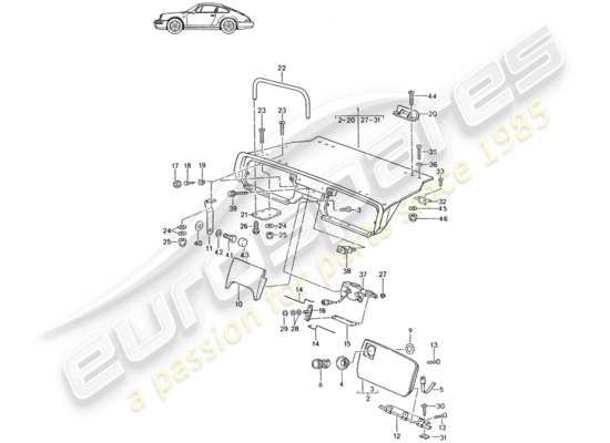 a part diagram from the Porsche Seat 944/968/911/928 (1986) parts catalogue