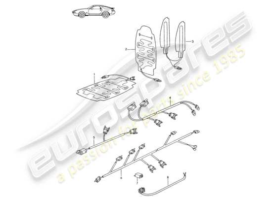 a part diagram from the Porsche Seat 944/968/911/928 (1986) parts catalogue