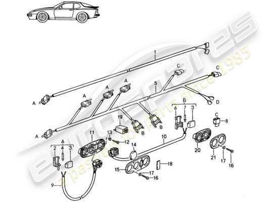 a part diagram from the Porsche Seat 944/968/911/928 parts catalogue