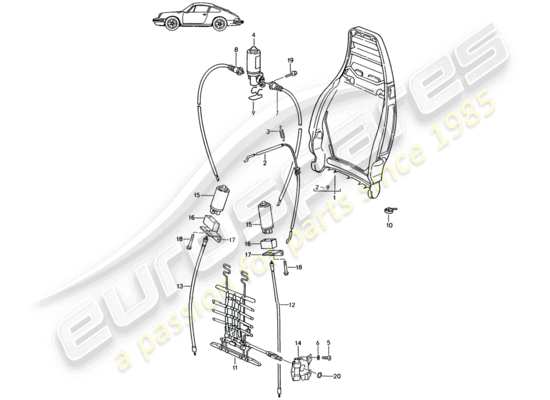 a part diagram from the Porsche Seat 944/968/911/928 (1987) parts catalogue