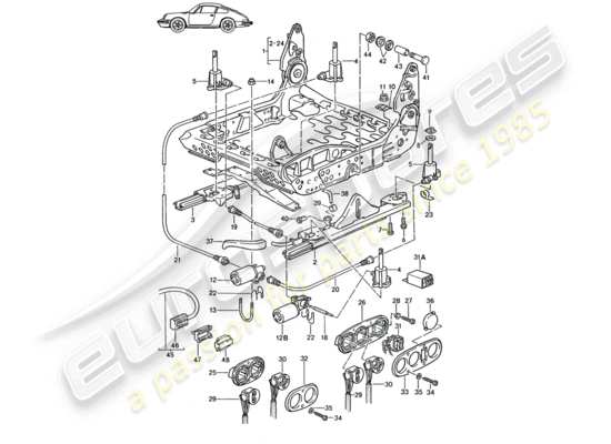 a part diagram from the Porsche Seat 944/968/911/928 (1987) parts catalogue