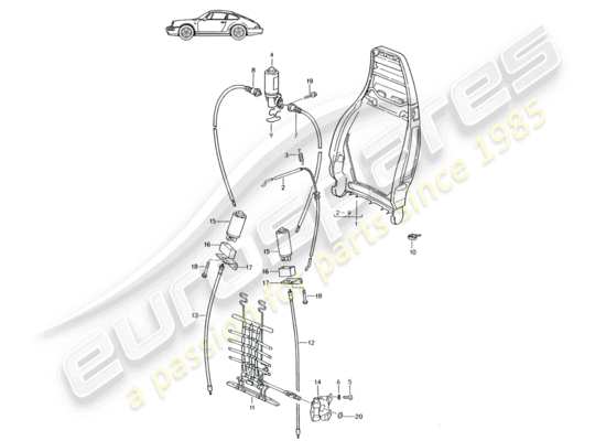 a part diagram from the Porsche Seat 944/968/911/928 (1987) parts catalogue