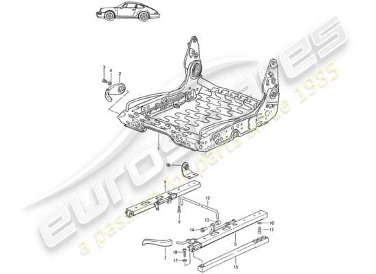 a part diagram from the Porsche Seat 944/968/911/928 (1987) parts catalogue