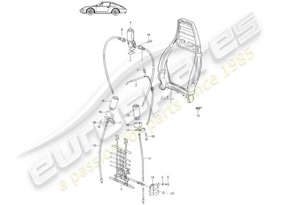 a part diagram from the Porsche Seat 944/968/911/928 parts catalogue