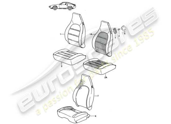 a part diagram from the Porsche Seat 944/968/911/928 (1987) parts catalogue
