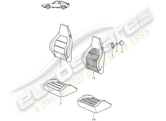 a part diagram from the Porsche Seat 944/968/911/928 parts catalogue