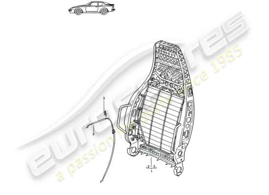 a part diagram from the Porsche Seat 944/968/911/928 parts catalogue