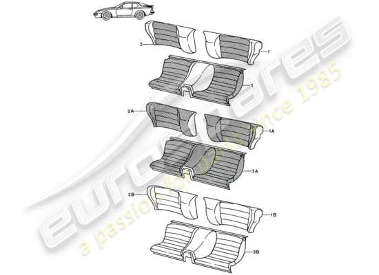 a part diagram from the Porsche Seat 944/968/911/928 (1988) parts catalogue