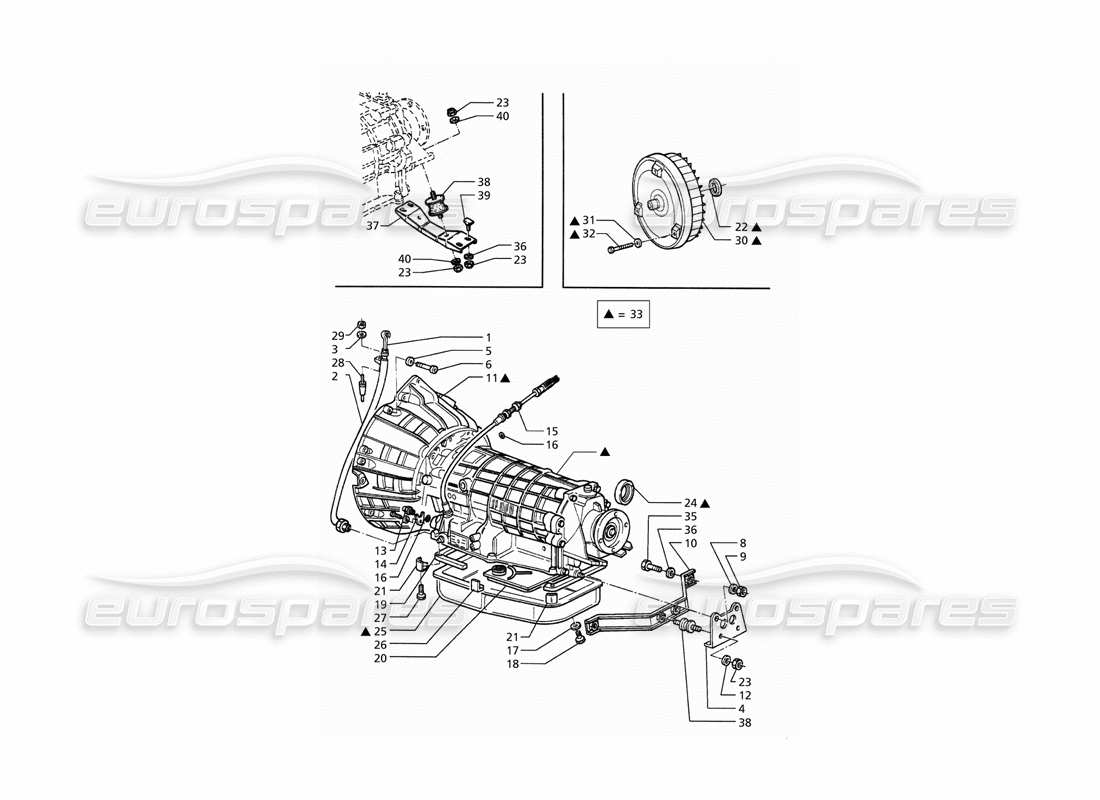 Maserati QTP. 3.2 V8 (1999) Automatic Transmission Converter (4Hp) Parts Diagram