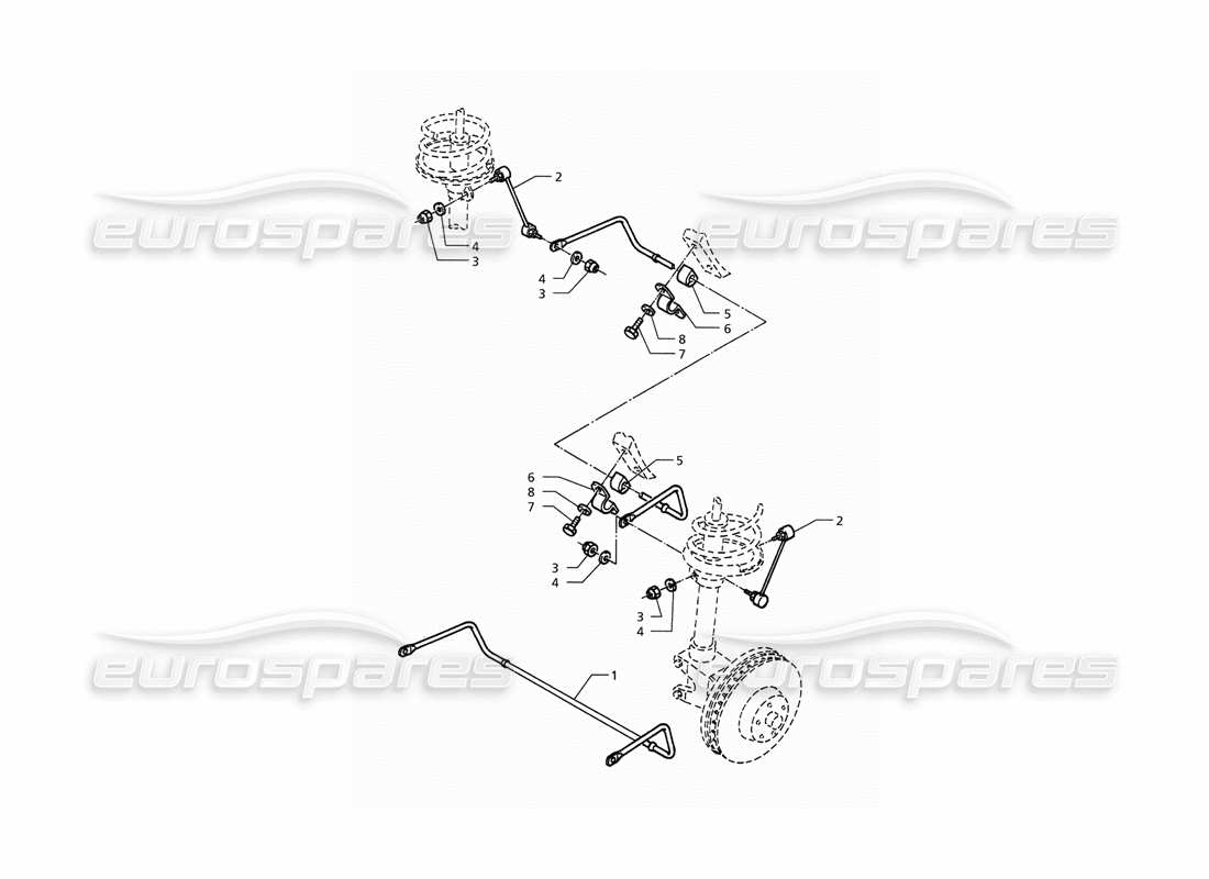 Maserati QTP. 3.2 V8 (1999) Stalibilizer Bar Parts Diagram