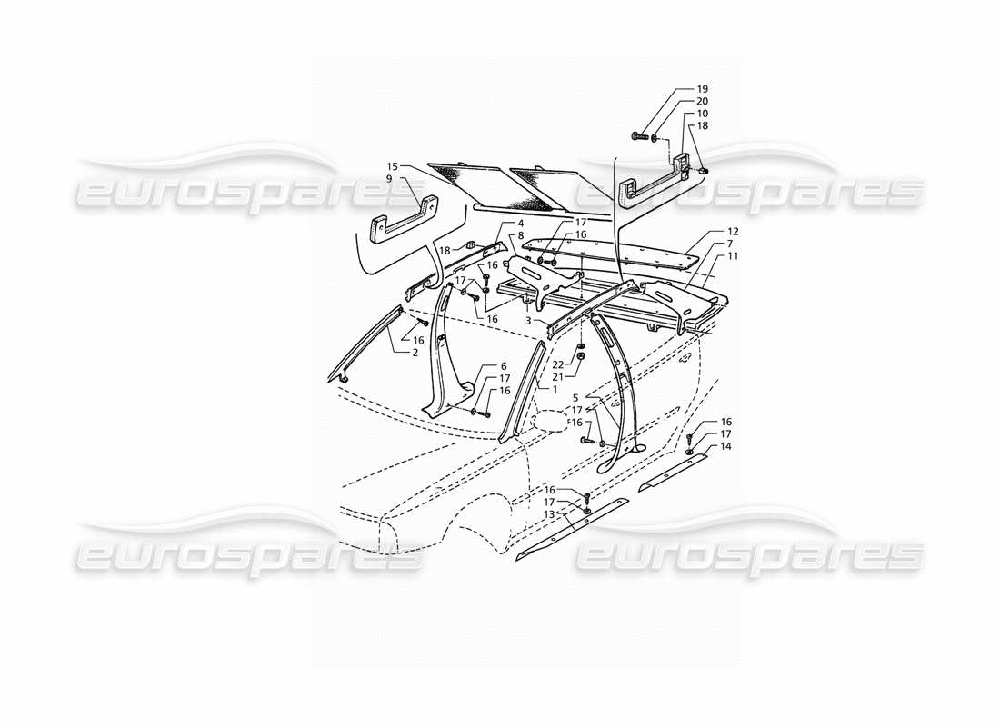 Maserati QTP. 3.2 V8 (1999) Inner Trims: Pillars Parts Diagram
