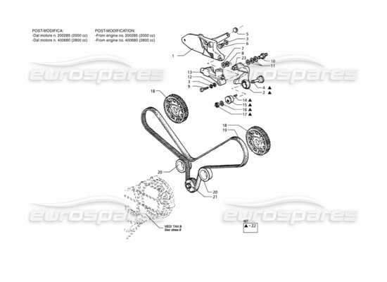 a part diagram from the Maserati Quattroporte (1996-2001) parts catalogue