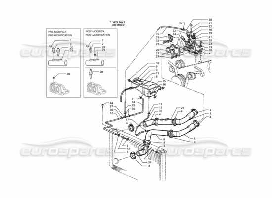 a part diagram from the Maserati Quattroporte (1996-2001) parts catalogue