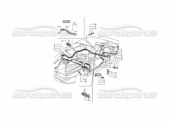 a part diagram from the Maserati QTP. 3.2 V8 (1999) parts catalogue