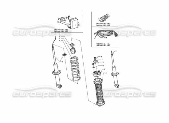 a part diagram from the Maserati QTP. 3.2 V8 (1999) parts catalogue