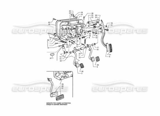 a part diagram from the Maserati Quattroporte (1996-2001) parts catalogue