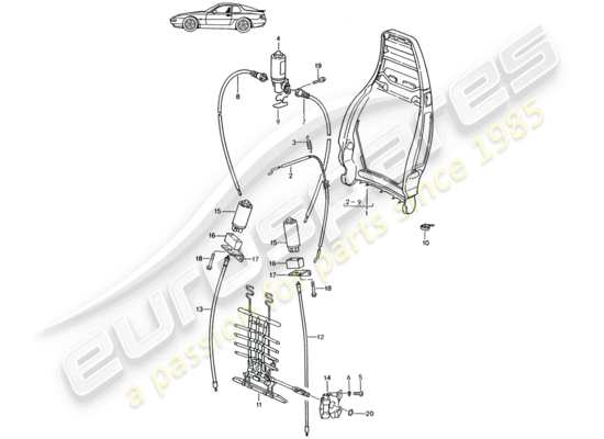 a part diagram from the Porsche Seat 944/968/911/928 (1989) parts catalogue