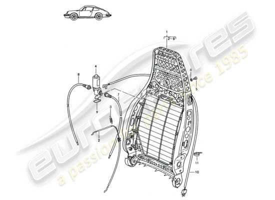 a part diagram from the Porsche Seat 944/968/911/928 (1989) parts catalogue