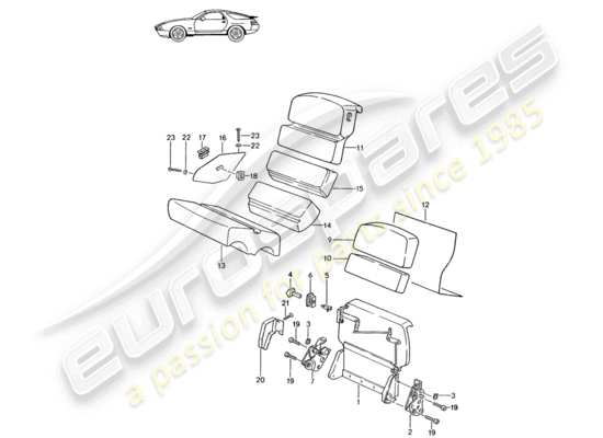 a part diagram from the Porsche Seat 944/968/911/928 (1989) parts catalogue