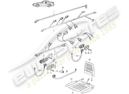 a part diagram from the Porsche Seat 944/968/911/928 parts catalogue