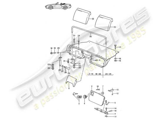 a part diagram from the Porsche Seat 944/968/911/928 (1990) parts catalogue