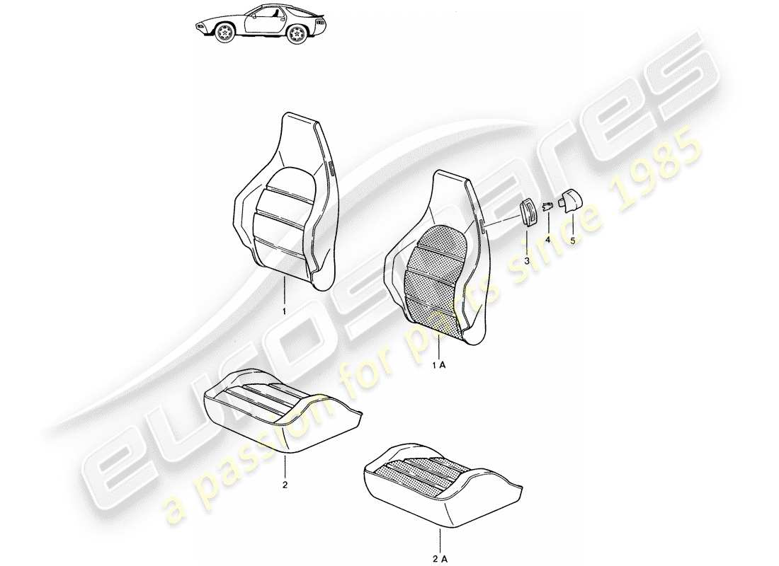 Porsche Seat 944/968/911/928 (1991) COVER - HEATER ELEMENT - SPORTS SEAT - D - MJ 1985>> - MJ 1986 Part Diagram