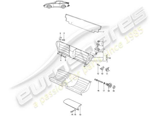 a part diagram from the Porsche Seat 944/968/911/928 parts catalogue