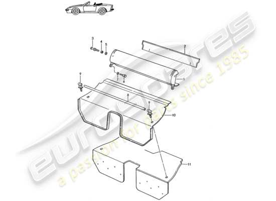 a part diagram from the Porsche Seat 944/968/911/928 parts catalogue