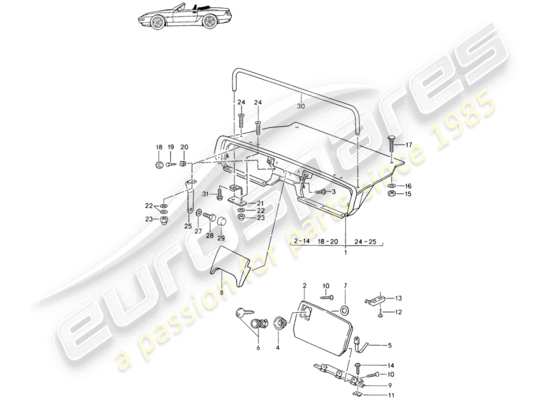 a part diagram from the Porsche Seat 944/968/911/928 (1991) parts catalogue