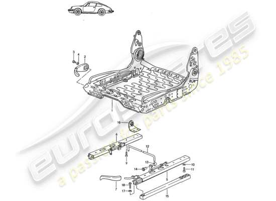 a part diagram from the Porsche Seat 944/968/911/928 (1991) parts catalogue